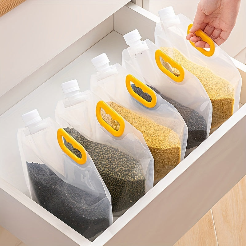 5pcs Visual Transparent Food Storage Bag with Moisture Proof Seal and Stand Up