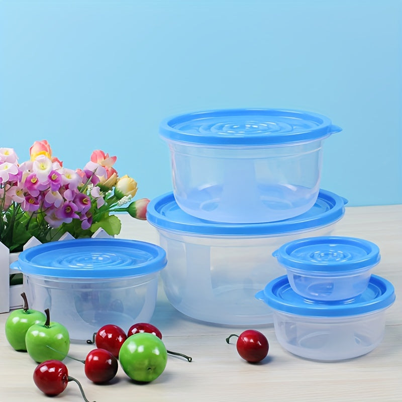 5pcs Round Food Sealed Box Set - Microwave Safe Bento Lunch Box