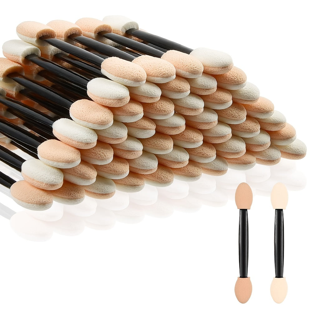 50pcs Double Sided Eyeshadow Brush Sponge Applicator for Women and Girls