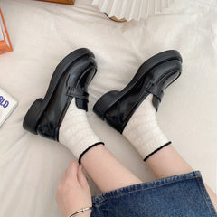 Women's Platform Loafers Slip On Patent Leather Comfy Shoes