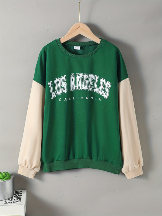 Vintage LA Letter Boys Sweatshirt Crew Neck Top