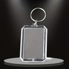 5pcs Octagonal Acrylic Photo Frame Keychain Transparent Keyring Pendant
