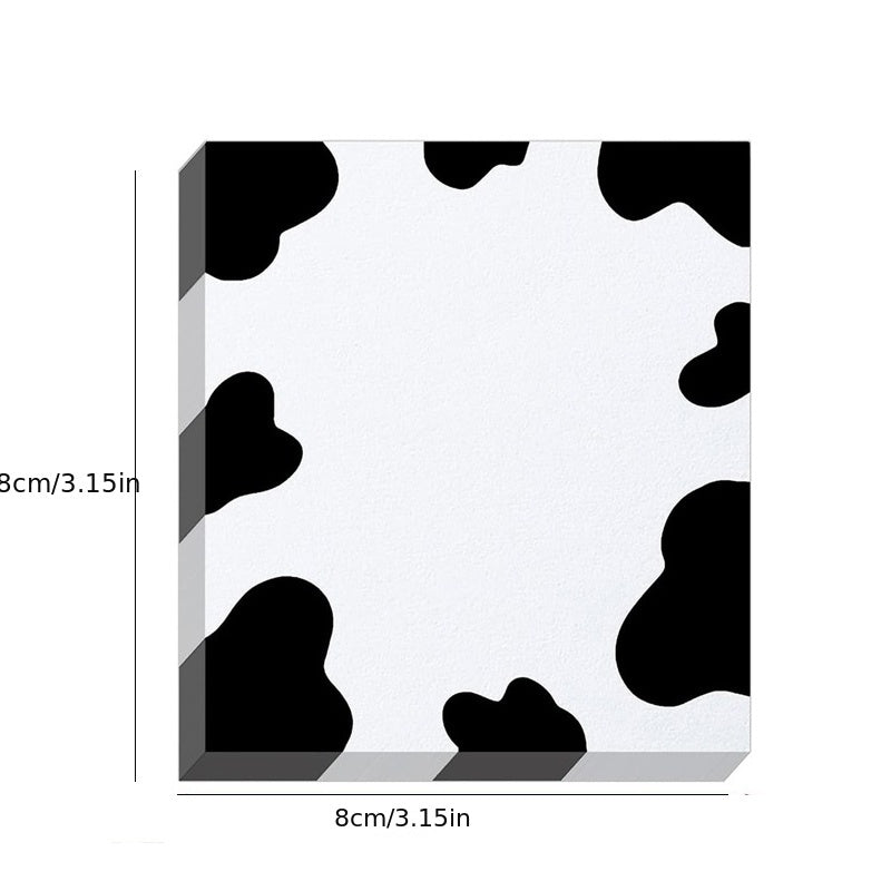 Cow Spot Pattern Sticky Note Book, 50 Sheets, Easy Adhesive