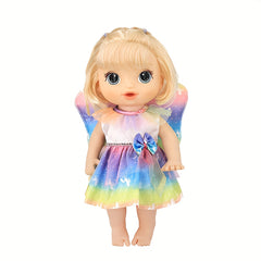 Rainbow Flamingo Dress for 12-Inch Baby Dolls - Perfect Party Game Outfit