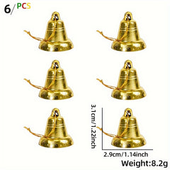 Mini Christmas Bells Ornaments Golden Bell Xmas Tree Decorations Party Supplies