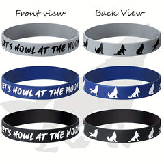 3Pcs Wolf Themed Party Silicone Bracelets