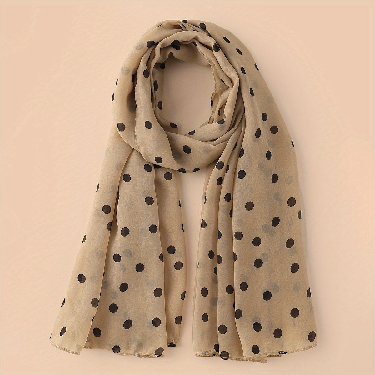 Polka Dot Chiffon Scarf Solid Shawl Head Wrap