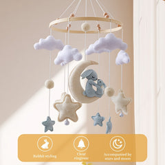 Moon Clouds Bunny Crib Mobile for Christening Gift
