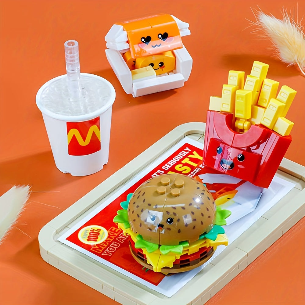 261pcs Building Blocks Hamburger Package DIY Fast Food Model Gift