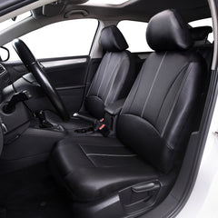 Perforated Leather 4pc Suit Car Seat Cover Set Business Style PVC