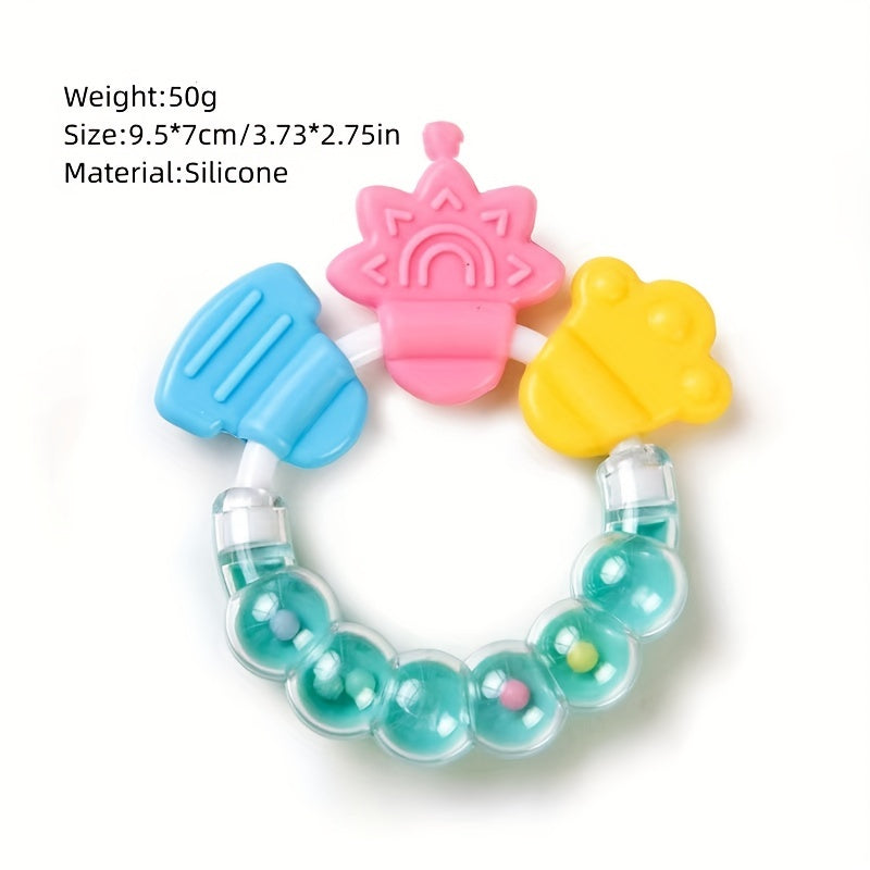 Baby Silicone Teether Rattle - Perfect for Music & Molar Development