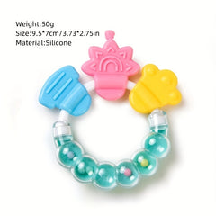 Baby Silicone Teether Rattle - Perfect for Music & Molar Development