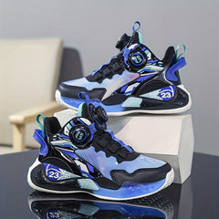 Boys Basketball Shoes Comfy Non Slip Sneakers with Rotating Buckle