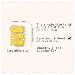 50pcs Japanese Food Waterproof Stickers For Car Laptop Skateboard
