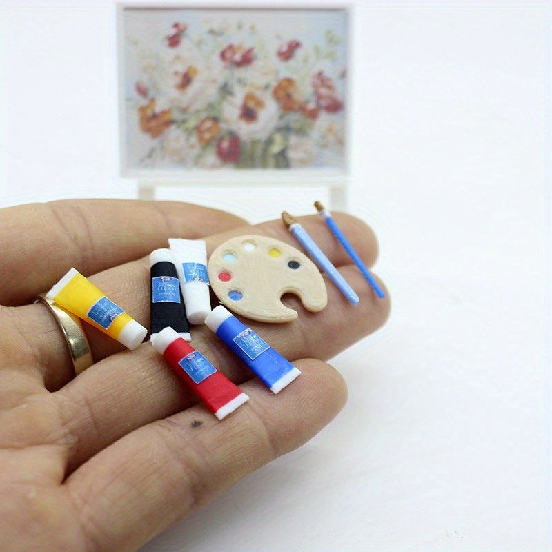Dollhouse Mini Painting Set for Pretend Play