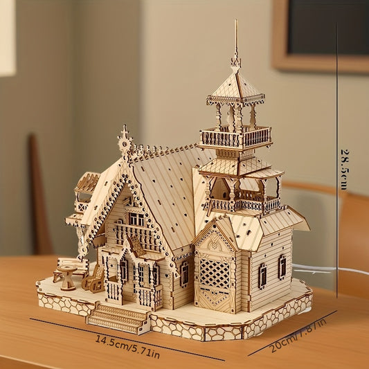 3D Wooden Villa Puzzle Model Adult DIY Home Decoration