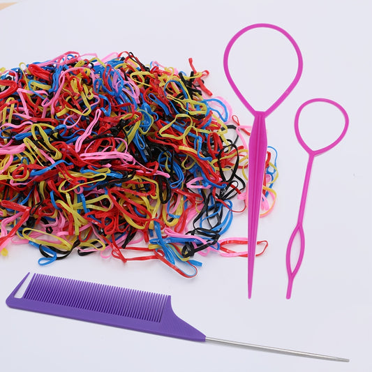 1000pcs Mini Hair Ties With Comb Hair Styling Tools