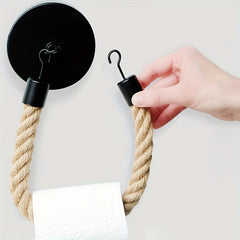 Wall Mounted Paper Towel Rack Matte Hemp Rope Paper Towel Holder