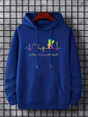 'Feeling Of Heart' Print Hoodie Hoodies For Men Men's Casual Pullover Hooded Swe