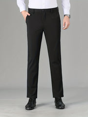Men's Formal Solid Stretch Dress Pants for Fall Winter Business
