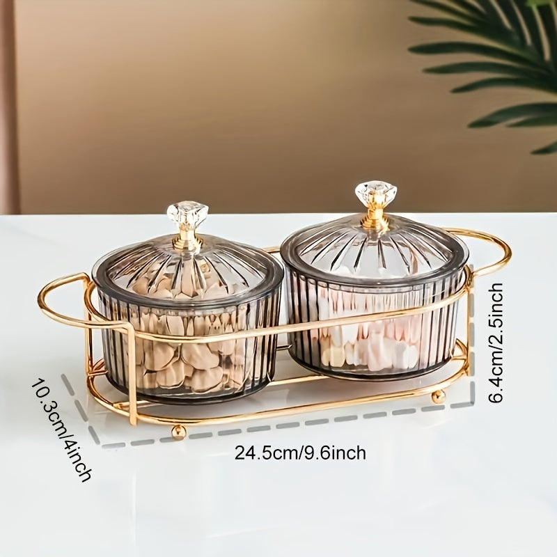 Transparent Round Dessert Jar Food Storage Box With Lid
