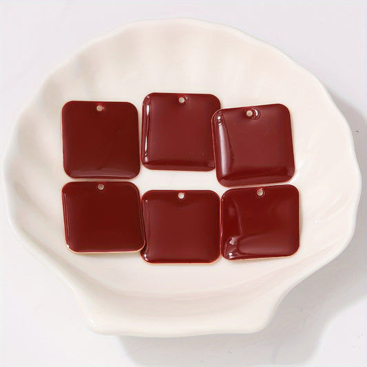 6pcs Colorful Drip Oil Alloy Pendant Set for DIY Jewelry Making