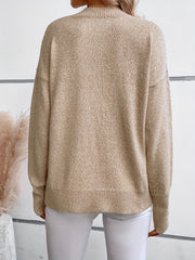 Women's Solid Crew Neck Pullover Sweater for Fall & Winter