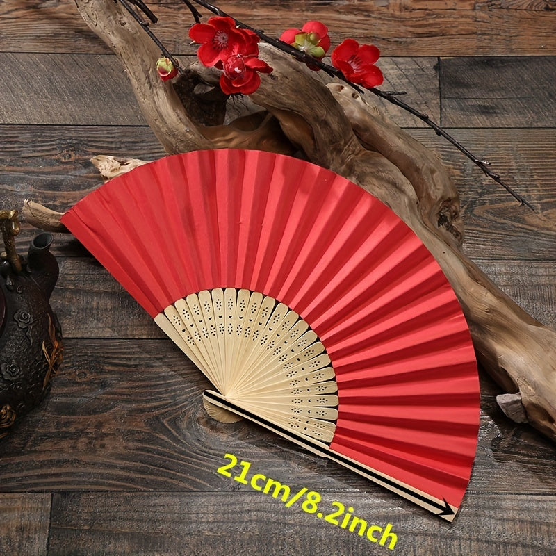 Solid Fan Ancient Style Blank Paper Folding Fan Men Handheld Fan