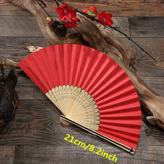 Solid Fan Ancient Style Blank Paper Folding Fan Men Handheld Fan