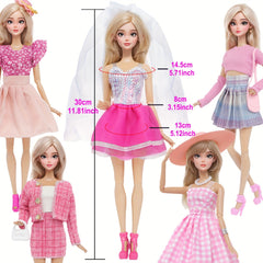 11.5-inch Doll Clothes Set - Outfits, Accessories, Shoes, Bag, Hat, etc.