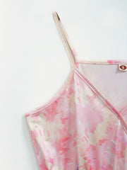 Tie Dye V-Neck Cami Romper Jumpsuit