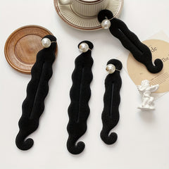 Faux Pearl Hair Bun Maker French Hair Styling Accessory