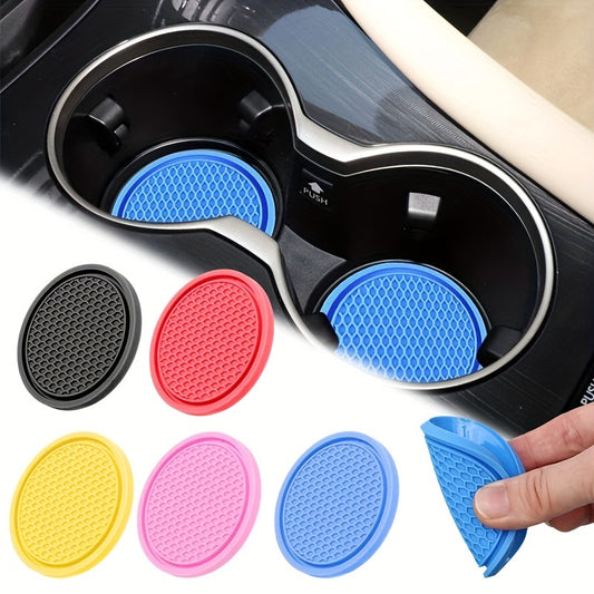 2pcs Car Silicone Coaster Non-slip Cup Holder Car Interior Accessories
