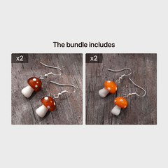 Vintage Gothic Mushroom Earrings Women Men