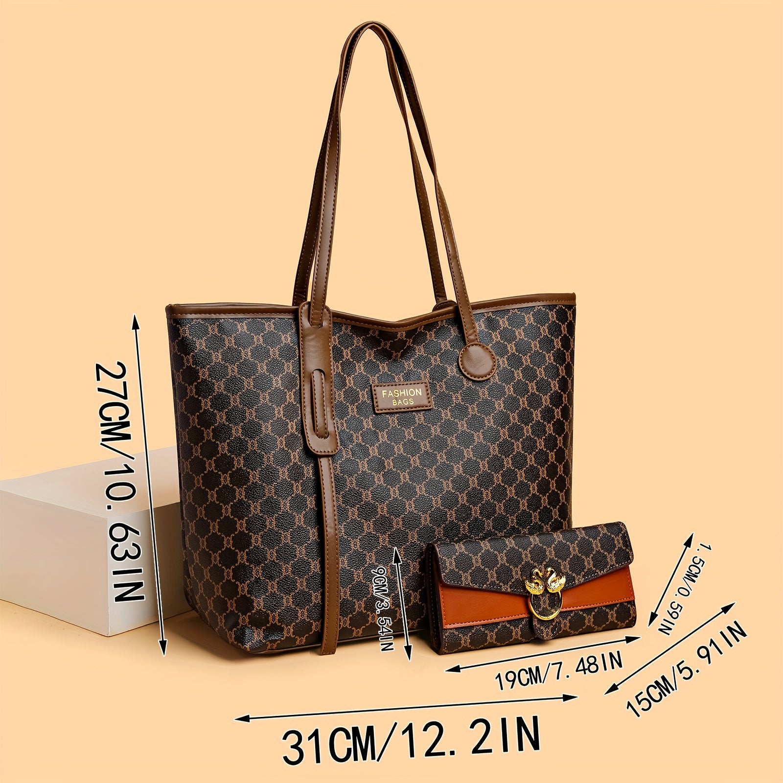 Modern Geometric Tote Bag & Wallet Set