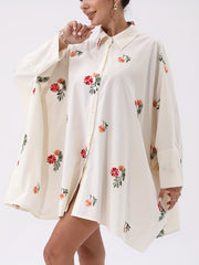  Sunflower Print Long Sleeve Casual Blouse