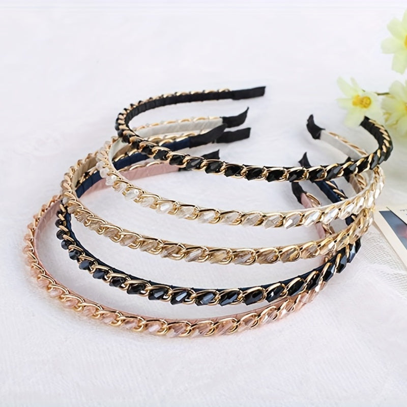 Crystal Metal Buckle Headbands with Sparkling Hair Accessories