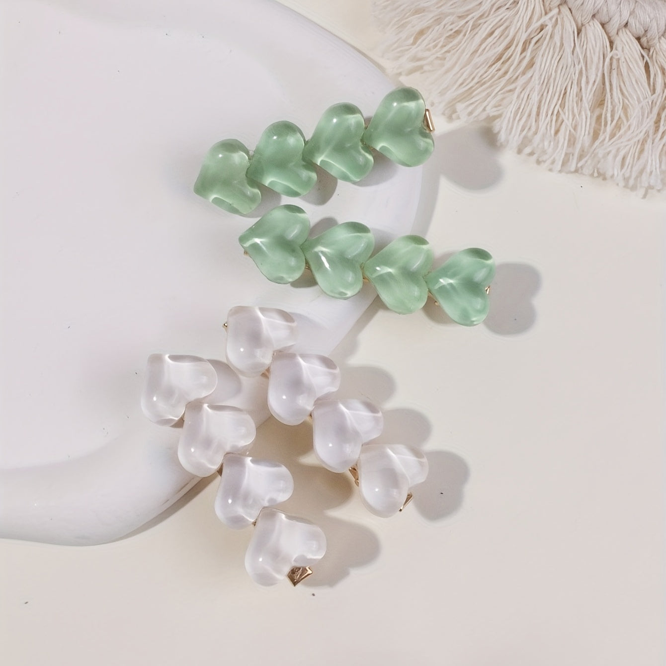4pcs Heart Shape Hair Clip Barrette For Women
