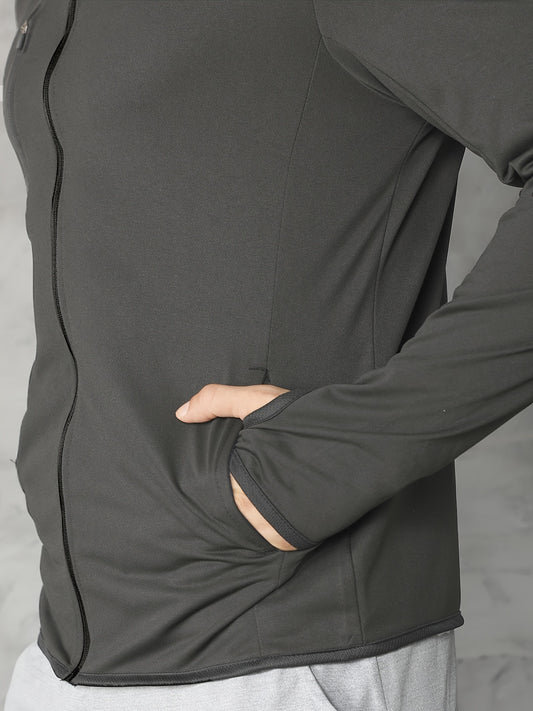 Men's Hooded Zipper Jacket for Outdoor Sports
