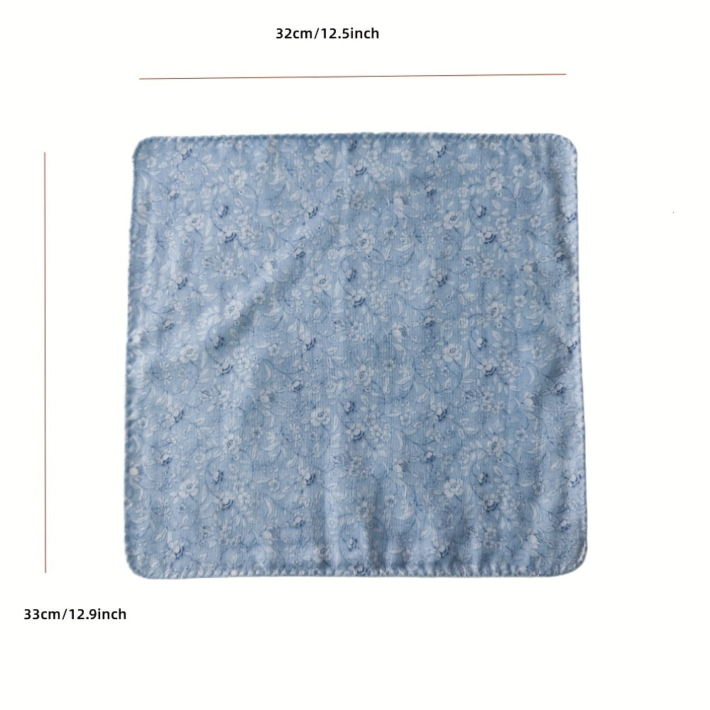 30 Floral Handkerchief Lightweight Cotton Double Layer Hankies Soft Absorbent