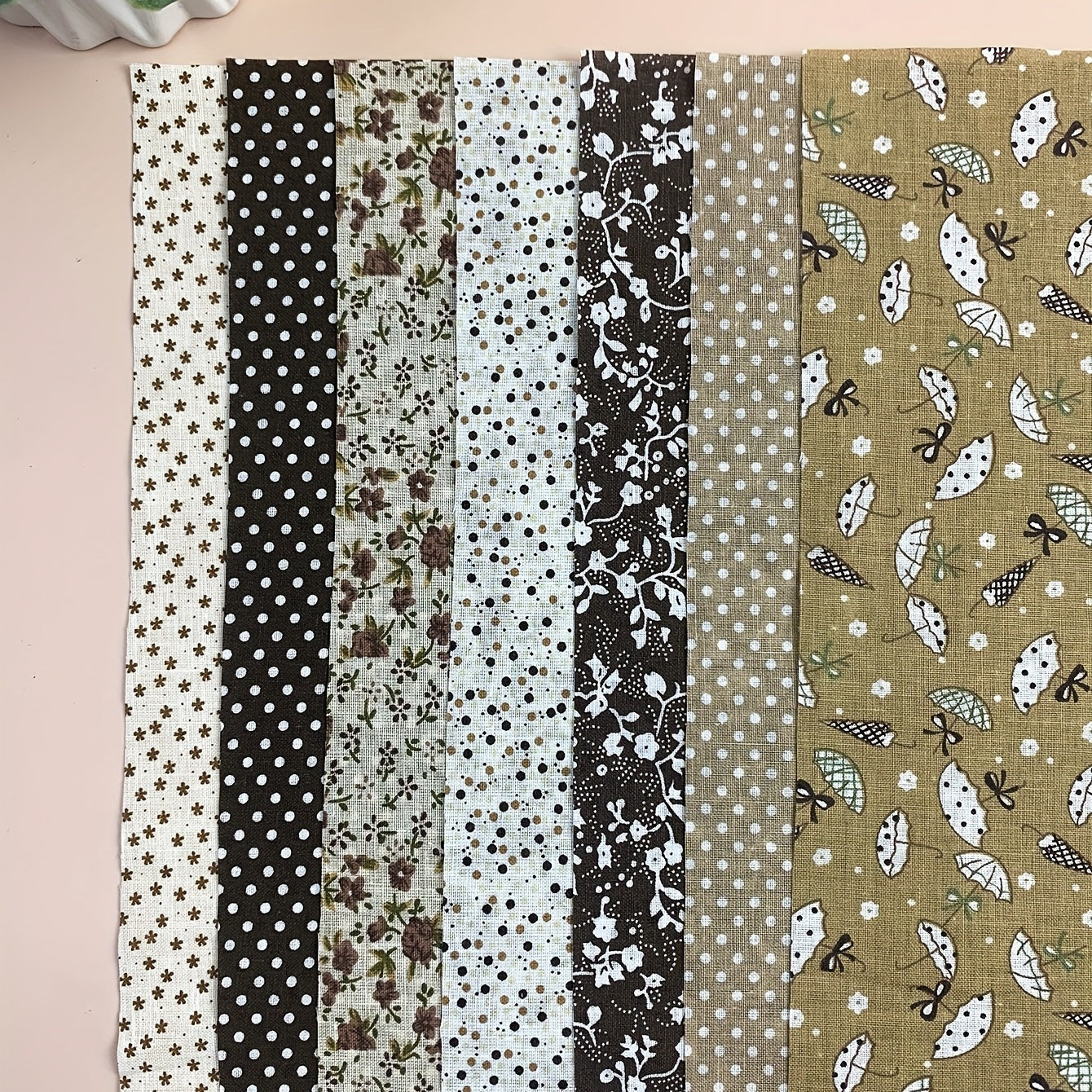 7pcs Cotton Patchwork Fabric Craft Material for Sewing Home Decor