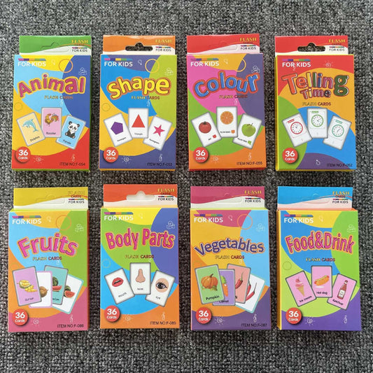 Colorful Word Recognition Flash Cards for Kids