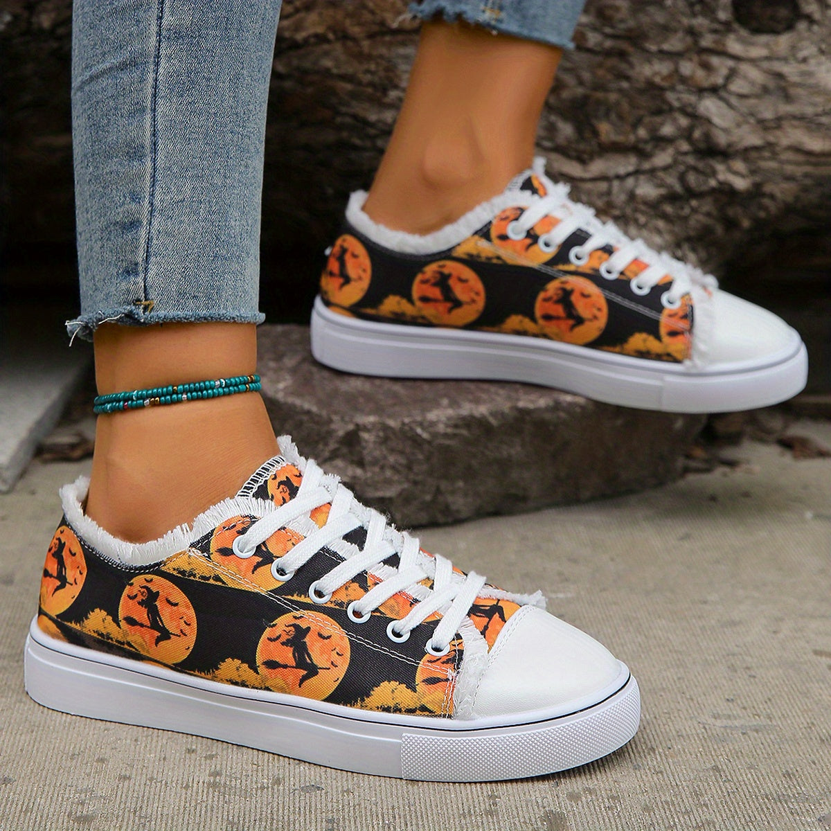 Women's Colorblock Flat Shoes Round Toe Lightweight Canvas Shoes