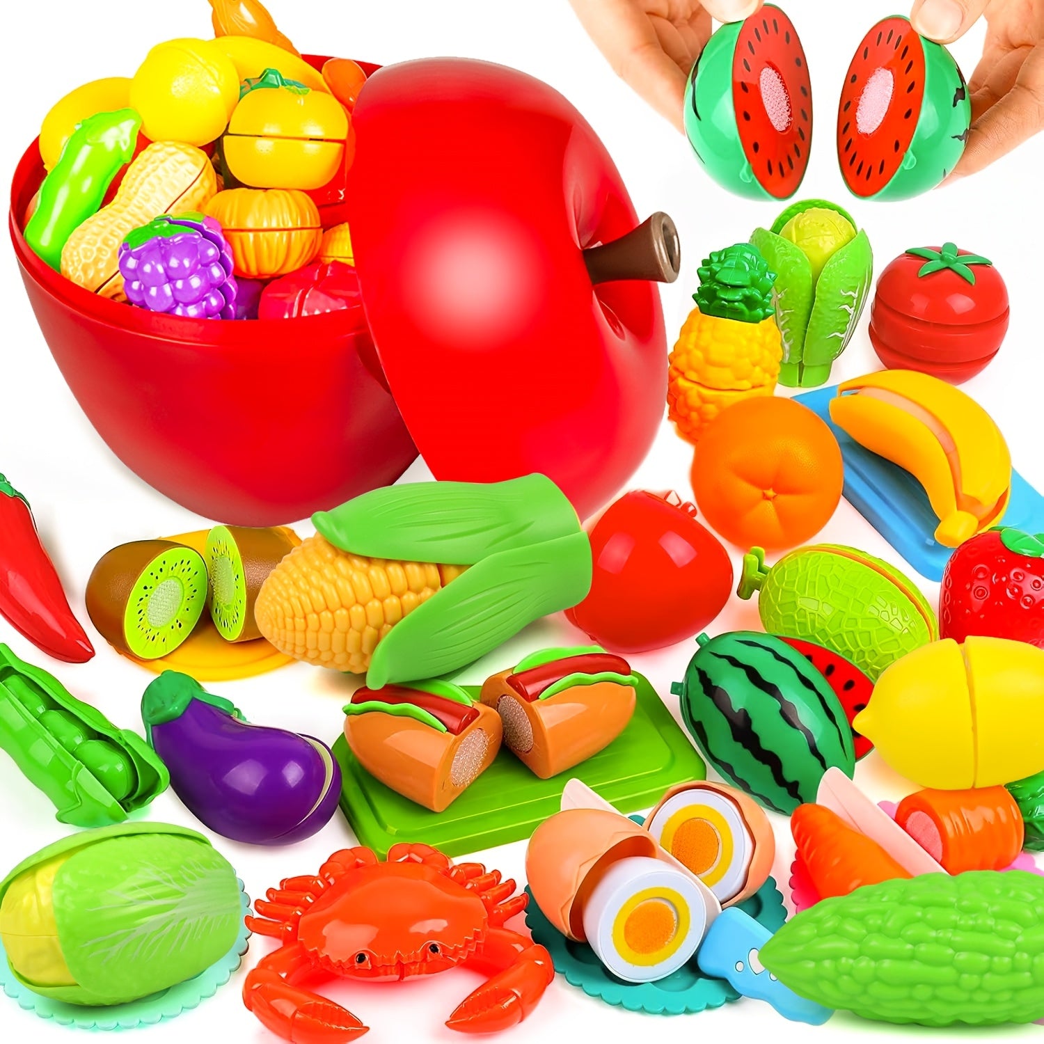 Kids Playhouse Kitchen Utensils Fruit Cutting Toy Set