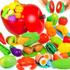 Kids Playhouse Kitchen Utensils Fruit Cutting Toy Set