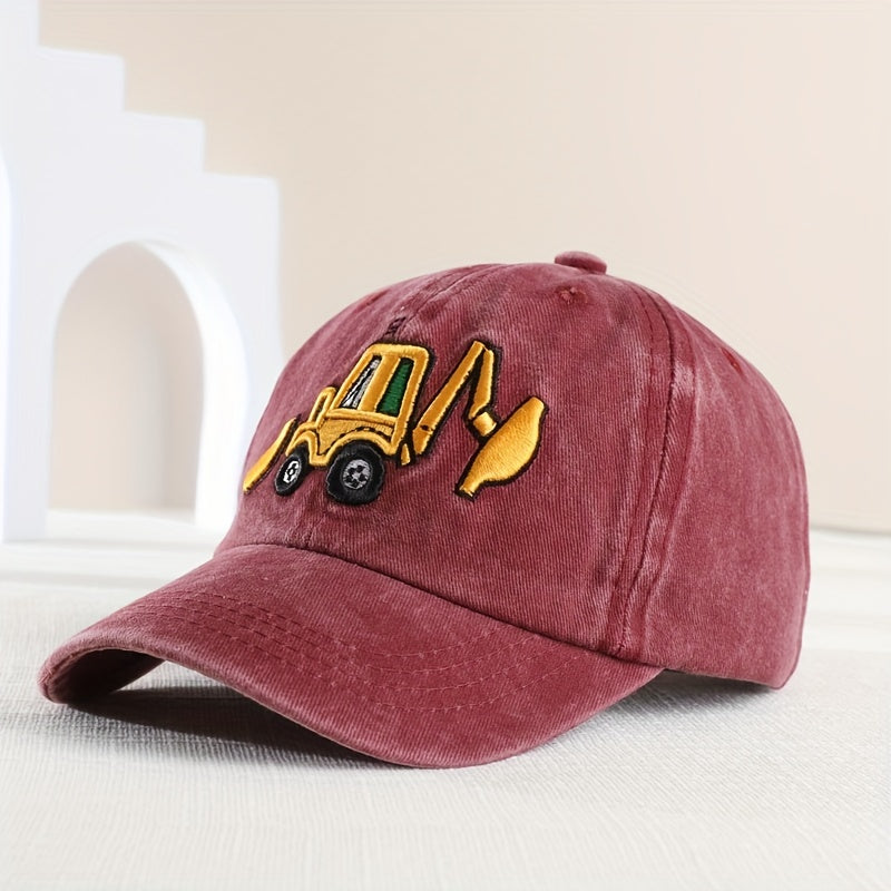 Kids Sunshade Excavator Baseball Cap for Outdoor Activities