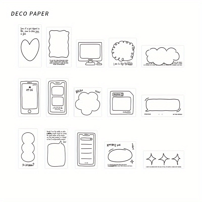 15pcs Pattern Note Paper DIY Decor Material for Message Note Book