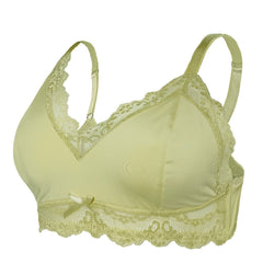 Plus Size Satin Lace Wireless Bralette
