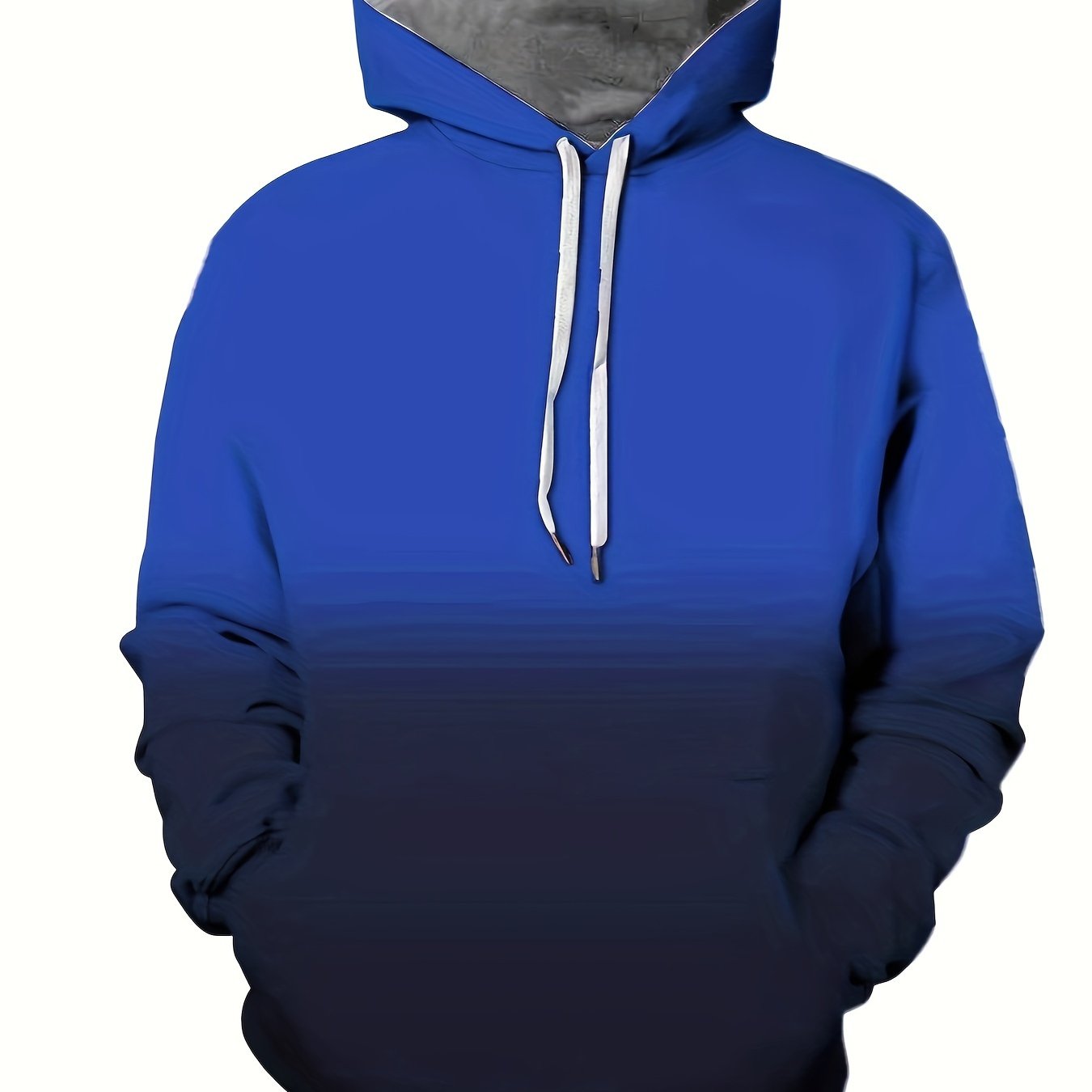 Men's Block Hoodie Pullover Kangaroo Pocket Loose Comfy Hooded Winter Clothing