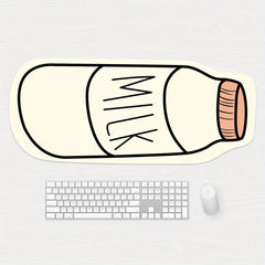 Large Mouse Pad Cartoon Milk Bottle Design Waterproof Non-Slip Soft Touch